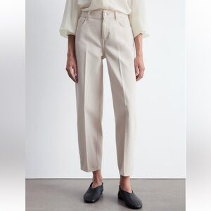 & Other Stories high waisted straight jeans cream